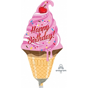 ADD-BAL15 Betallic Foil -Mini Shape- 14" Ice Cream Birthday ADD-BAL15 Betallic Foil -Mini Shape- 14" Ice Cream Birthday